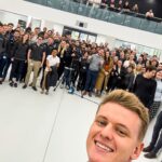 Mick Schumacher Instagram - Mick meets the Team. 📸 Getting stuck into 2023 with a visit to Brackley and Brixworth. 🙌