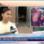 Miguel Mora Instagram - Live TV is pretty nerve-racking 😭 Thank you @fox10phoenix for the opportunity, I had so much fun! @daniellemillerfox10 @asuprepdigital @asupreparatoryacademy #thevalley #asu #fox10phoenix #sagstrike #actors #writerstrike #education #asuprep #sundevil