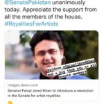Mikaal Zulfiqar Instagram - Biggest news for media industry in years. Thank you @faisaljavedkhan for giving us our due right. This will benefit so many. The industry as a whole will prosper. Big thank you to the Senate for passing the royalties bill. Thank you to everyone who unconditionally supported this process #RoyaltiesForArtists