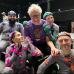 Mikaela Hoover Instagram - Rocket, Teefs, Floor, Lylla & James behind the scenes of Guardians 3 in our mocap suits. Thank you guys for all the love it means the world♥️🦝🦦🦭🦷🐰
