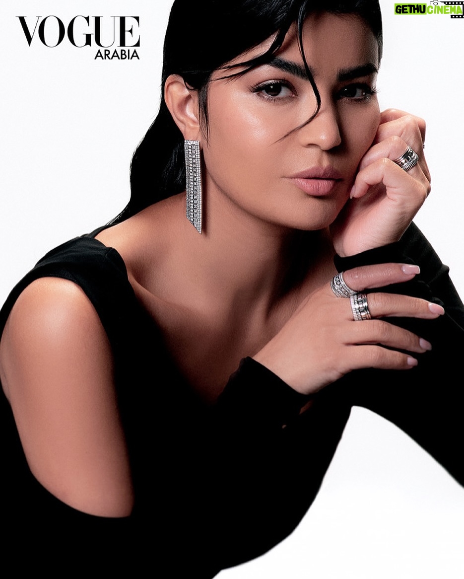 Mila Alzahrani Instagram - Quatre Radiant Edition Pendant Earrings and Rings, Bouchero @boucheron @voguearabia Photo: Michel Takla Style: Polina Shabelnikova Hair: Ivan Kuz Makeup: Michel Kiwarkis Production: Dinika Govender