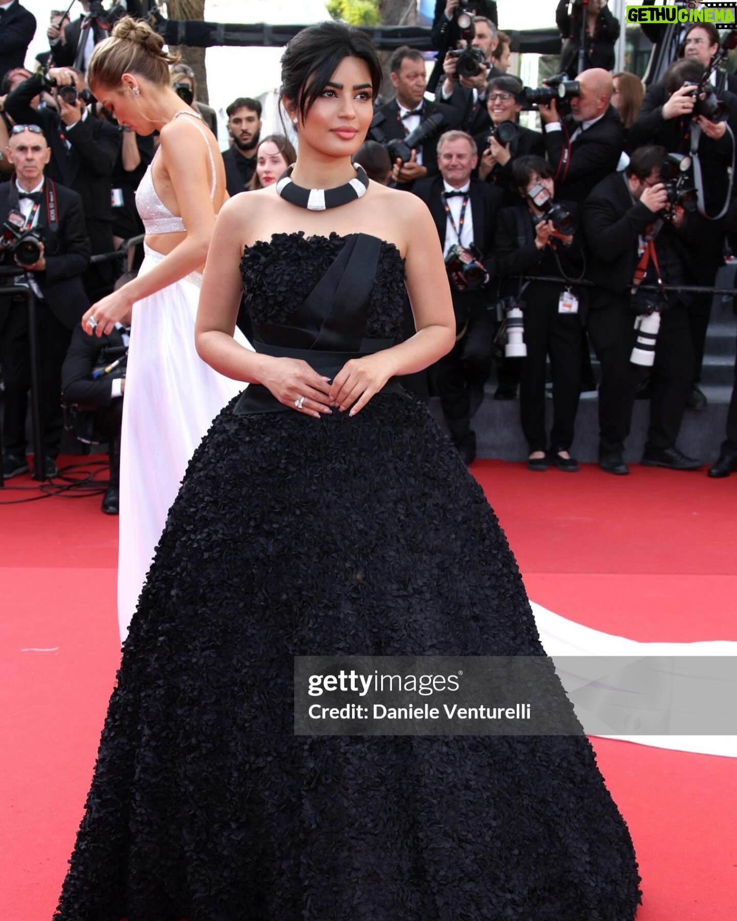 Mila Alzahrani Instagram - The 77th @festivaldecannes for the screening of the incredible “Horizon: An American Saga” by Kevin Costner with my @Boucheron family. Had the pleasure of being the first to showcase this beautiful black Torque from the 2024 Carte Blanche collection called ‘Or Bleu.’ Jewelry: @boucheron Dress: @ramialaliofficial Stylist: @osamachabbi Makeup: @giuliacohen Hair: @alexis.parente Management: @wearehalocollective