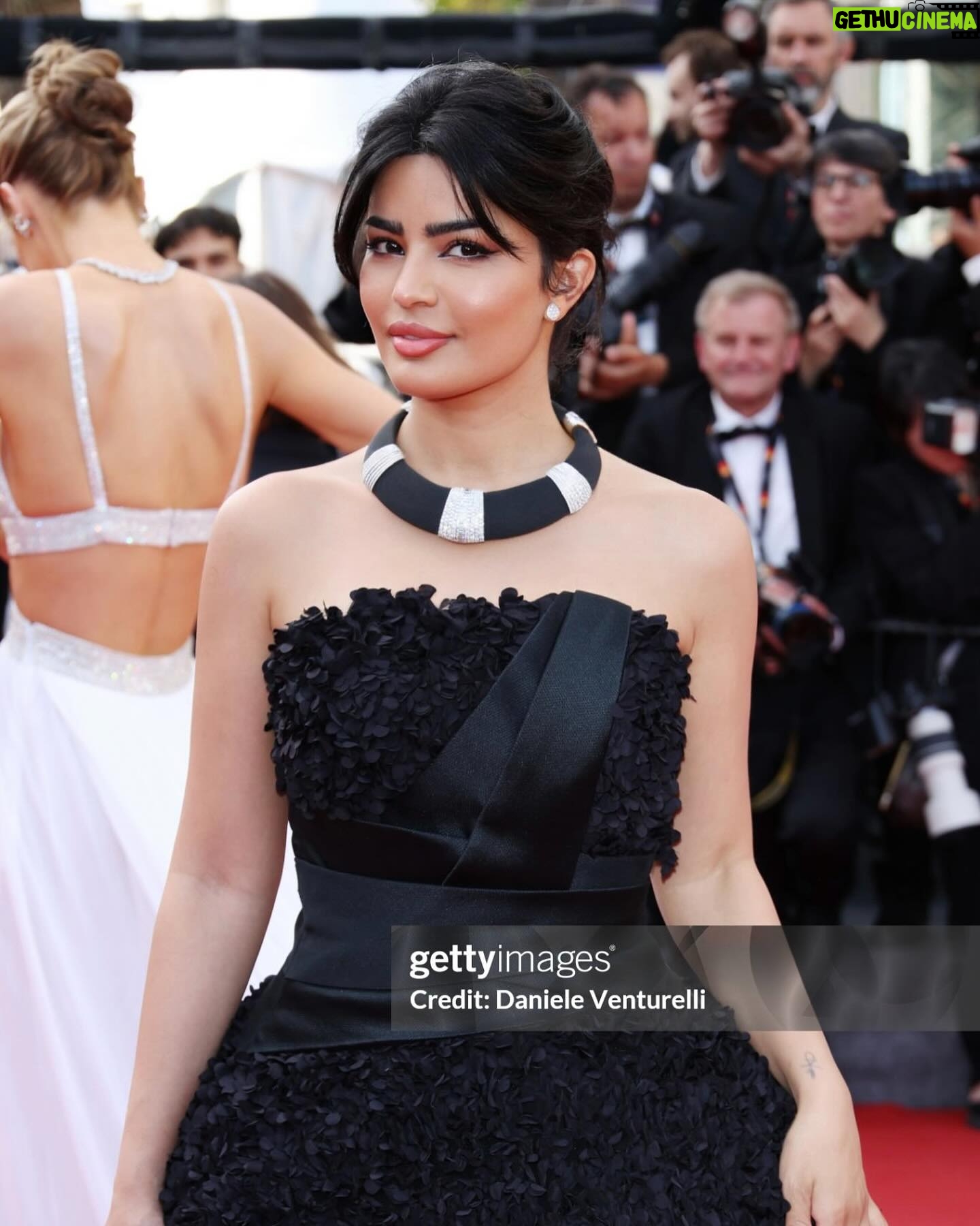 Mila Alzahrani Instagram - The 77th @festivaldecannes for the screening of the incredible “Horizon: An American Saga” by Kevin Costner with my @Boucheron family. Had the pleasure of being the first to showcase this beautiful black Torque from the 2024 Carte Blanche collection called ‘Or Bleu.’ Jewelry: @boucheron Dress: @ramialaliofficial Stylist: @osamachabbi Makeup: @giuliacohen Hair: @alexis.parente Management: @wearehalocollective