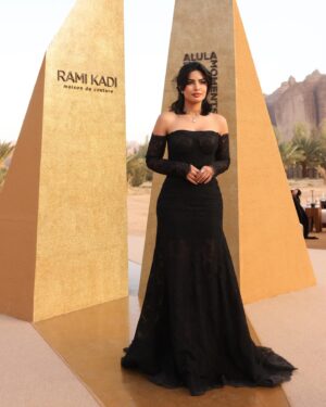 Mila Alzahrani Instagram - An enchanting evening under the mesmerizing skies of AlUla✨at @ramikadi spectacular fashion show.
‎‏It was an honor to wear one of his exquisite designs, making me feel unique and beautiful.✨♥️
 
‎‏The lights, the music, and the creativity I witnessed tonight were unforgettable. 
Thank you, @alulamoments and @ramikadi , for this extraordinary experience!