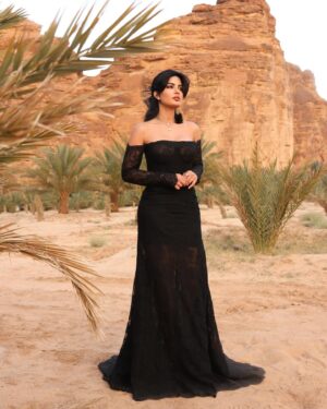 Mila Alzahrani Instagram - An enchanting evening under the mesmerizing skies of AlUla✨at @ramikadi spectacular fashion show.
‎‏It was an honor to wear one of his exquisite designs, making me feel unique and beautiful.✨♥️
 
‎‏The lights, the music, and the creativity I witnessed tonight were unforgettable. 
Thank you, @alulamoments and @ramikadi , for this extraordinary experience!