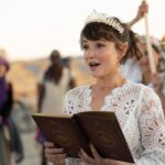 Milana Vayntrub Instagram – Married my husband in front of the temple he built. 
Our impromptu rabbi @elienblue had us exchange pink sunglasses under a chuppah held by irl spirit guide @michaelawat and lifelong friend @alina.greenbergla and their perfect partners. 

Thank you to the ladies at @zimmermann for helping me find a dress that was miraculously an extension of the temple. And thank you to @alicyn for the crown! 

Photos by the trusty, dusty and talented @svetolov. 

Special shout-out to @ajsalty who we couldn’t and wouldn’t have done it without. Love you. Thank you.