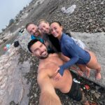Millie Court Instagram – Family day out down the beach… these mad welshies made me run into the sea 😳🤣🌊