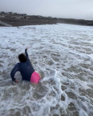 Millie Court Instagram - Family day out down the beach… these mad welshies made me run into the sea 😳🤣🌊