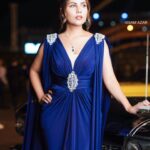 Mina Nour El Din Instagram - مهرجان العراق الدولي 💙. Taken by : @issam__azar الفستان من ازياء خاتون @fashion_khatun ستايل الشعر مركز ميلك شيك @m.s_salons @hair_rashwan_z