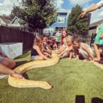 Mina Starsiak-Hawk Instagram - Best 5th Birthday Party EVER! :::::: Jack has such an amazing village 🤍 Thank you all for being his people! :::::: Make sure to swipe through the carousel to see the MASSIVE snake 🐍
