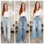 Mina Starsiak-Hawk Instagram – This is not your Basic B denim try-on!!!! ALL under $50 and all SO fun! Where my 80’s/90’s kids?! That second pair is giving me all the JNCO vibes, right?!?! #IYKYK Link to the goods in my bio 😬