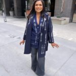 Mindy Kaling Instagram - I am absolutely obsessed with this “Michelin Star” coat and cardigan from @officiallibertine and matching diamond and sapphire jewelry from @mci_jewelry. Not since Beauty & The Beast has kitchenware been so joyous. Even the insane Austin wind couldn’t whip this off of me! 💎🍴🥄💎