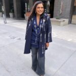 Mindy Kaling Instagram - I am absolutely obsessed with this “Michelin Star” coat and cardigan from @officiallibertine and matching diamond and sapphire jewelry from @mci_jewelry. Not since Beauty & The Beast has kitchenware been so joyous. Even the insane Austin wind couldn’t whip this off of me! 💎🍴🥄💎