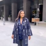 Mindy Kaling Instagram - I am absolutely obsessed with this “Michelin Star” coat and cardigan from @officiallibertine and matching diamond and sapphire jewelry from @mci_jewelry. Not since Beauty & The Beast has kitchenware been so joyous. Even the insane Austin wind couldn’t whip this off of me! 💎🍴🥄💎