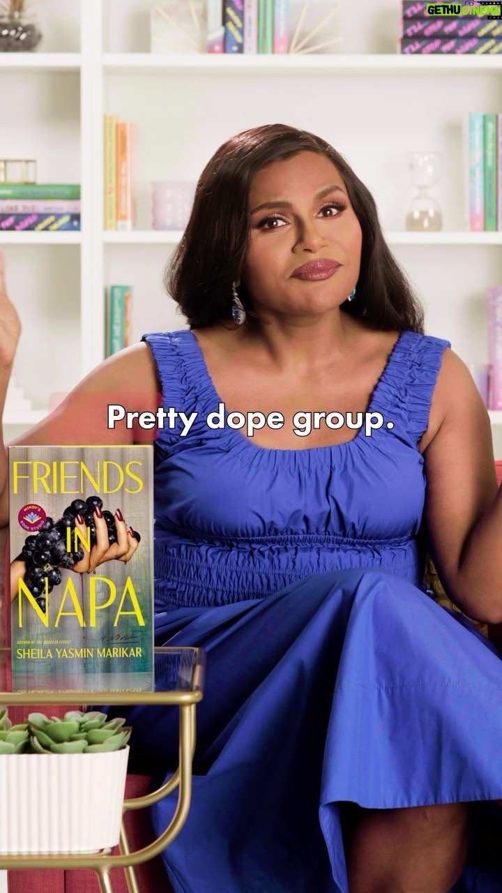 Mindy Kaling Instagram - The newest release from my book studio, FRIENDS IN NAPA by Sheila Yasmin Marikar is now available! Can you guess who I would take on a friends trip to Napa? @amazonpublishing @sheilaym