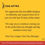 Ming-Na Wen Instagram - Congrats, WGA! Write on!👏🏼👏🏼👏🏼 This past May 30th, I was honored with a star on the Hollywood Walk of Fame. It will always be a day I will treasure. I was emotional and stunned that it really happened. ⭐️ It was also the month our sister union, #WGA, went on strike. In solidarity with our writers, I gave them a shout out for their important contribution as storytellers. I wanted to applaud their strength to strike and acknowledge how much they need to be valued! I cherish writers!! My special day was only made possible because of the scripts from our writers. It starts with their words. ✍🏼🎭🥰 Their bravery to strike helped @sagaftra to follow suit in July. Together, our unions picketed side by side, marching together for better deals from the AMPTP. It was a historic and powerful statement about labor forces fighting for their livelihood. THIS is what makes America great. 💪🏼👏🏼👊🏼 As of last week, the WGA have come to a tentative agreement and have stopped striking. Bravo!!! 👏🏼👏🏼👏🏼👏🏼 But that did not stop many of the WGA members to come out and support #SAGAFTRA strikers. It warms my heart to see writers at the picket lines while we wait our turn at the negotiation table. ❤️ First meeting with the AMPTP is next Monday. Hoping for as positive of an outcome as the deal the WGA made. I have complete faith in our hardworking and tough negotiators. Thank you for all you're doing for us. Here's to a fair deal!! Looking forward to everyone going back to work and making more entertainment for everyone! 👏🏼👊🏼❤️#sagaftrastrong #sagaftrastrike