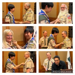 Ming-Na Wen Instagram - Congratulations, Cooper, for making Eagle! A very proud and emotional moment at your Court of Honor! It warms my heart that so many people came out to celebrate with YOU! It shows how beloved you are!! 
❤️🤍💙👏🏼👏🏼👍🏼👍🏼❤️❤️❤️

Cooper, I am in awe of your achievement. Only 4% of scouts reach this title. Both dad and I are immensely proud of you.🥰

I give big thanks to your dedicated father for helping you with all the campouts, the meetings, the projects, Mother's Day breakfasts and derby races. I loved watching your bond grow deeper and stronger through the many years of you being a scout. I know you both had fun and worked hard. You have grown into a leader and a kind, caring and generous person. 🥰❤️Reminds me of your dad.

I am eternally grateful to all your scout leaders and mentors from Pack 333 and 127 for their time, passion and coaching. I also thank all the other boy scouts who shared so many great adventures and tasks with you and for being such great friends. 

Also, love to my girlfriends Josi and Sally for always willing to help out! Couldn't have done this without you, my sisters!
❤️🥰

What a wonderful way to start off 2024! Congrats again! ❤️🎉🥰
Love you so much, Cooper! ❤️❤️
Mom🥰

#boysscoutsofamerica #eaglescout #courtofhonor
#boyscout #eagle