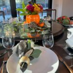 Ming-Na Wen Instagram - Happy Thanksgiving, everyone! 🍁🍂🦃🧡 So many blessings to be grateful for in my life. I always love creating the table setting for our family and friends to gather and feast together. But this Thanksgiving, I had an extra challenge. A leak required demoing a beam in the dining area. TOTAL EYESORE! It needed some temporary camouflage. Mingyver to the rescue! I made an "art piece" with some colored tissue paper and tape. Certainly better than that ugly exposed beam and insulation! I call the art installation, "BLOSSOM OF BLESSINGS." You like? ☺️🥰🧡 #dinnerfor20 #Thanksgiving #feast #grateful Also, hubby made the most delish air-fried turkey. Juicy and tender. YUM!