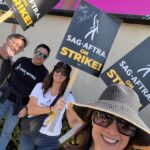 Ming-Na Wen Instagram - #sagaftrastrike #sagaftrastrong #solidarity #fairdeal Also, great picketing with hubby Eric, Jackie Obradors and Juan Garcia and running into cast mates from former gigs. #strongertogether❤️ 💪🏼 Thank you to showrunners of #WGA and others for treating us with food trucks and drinks while we picket. Love to all the volunteers too. #purplevest power!🟣💜