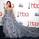 Ming-Na Wen Instagram - Just my everyday look.😂😂 Last night was magical! ✨💫 Love this beautiful addition to my awards wall! 🏆 ❤️🥰 @hollywoodbeautyawards Makeup: @jeonghwa.makeupartist Hair: KJ Dolvik Color/cut: @chazdean Gown: @hayariparis #timelessbeauty #liveyourbestlife #ageisjustanumber 💪🏼 @hwac
