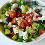 Ming-Na Wen Instagram - Obsessed about Greek salads lately! Perfect with the hot weather we're still having in LA. Great for losing belly fat and weight. Healthy salad packed with vitamins, potassium and iron! Best part is it's so yummy, I don't feel I'm dieting. Only thing is I don't like raw onions in my salad, but add it to yours if you do.🥗 I made my own dressing too. This salad is definitely going in my cookbook!👍🏼👏🏼😋🥰😍 #mediterraneanfood