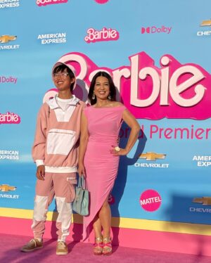 Ming-Na Wen Instagram - Pretty in pink!
Everyone was decked out in pink!💕💞Even Cooper! Fun Mom/Son Night! 👍🏼
@barbie was hilarious! The most amazing sets and costumes. I want to live in Barbieland!💕💞🩷