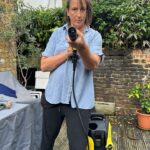 Miranda Hart Instagram - Having a marvellous time with my @karcher_uk ! I don’t usually do gifted ads but when someone asks if you want a jet washer and you know it works and means you can pose James Bond style then yes please #giftedad #karcher