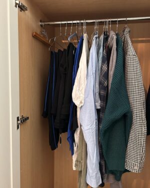Miranda Hart Instagram - Sweating after a declutter!
I am the biggest dress size I have ever been and I have about 14 items of clothes I fit into. Some trousers, 6 shirts, 2 jumpers, 1 cardi, 1 jacket. And I wonder why I ever felt I needed more.  I am not going to get anything else. I love the simplicity and with all the need in the world feel lucky to have these. 
And I would be lying if I said I didn’t have @themirandashop items in my size to bring some variety and colour like my sweatshirt. 
I will wear my own shop items without embarrassment as I slowly start to wear the unexpected change in my body without embarrassment too.  Not because I feel lesser for being bigger but because any change takes a beat to get used to. But I might as well enjoy it.  If I lose the menopausal mounds again in a few years I might miss them! 🧡