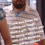 Miranda Hart Instagram - Just heard the very sad news of the death of Ewen Mackintosh. We were the same age and crossed paths many times as we did our best to be funny and make a living out of it. It wasn’t always likely but we did it and I am glad we got to do a scene together. Thank you xx