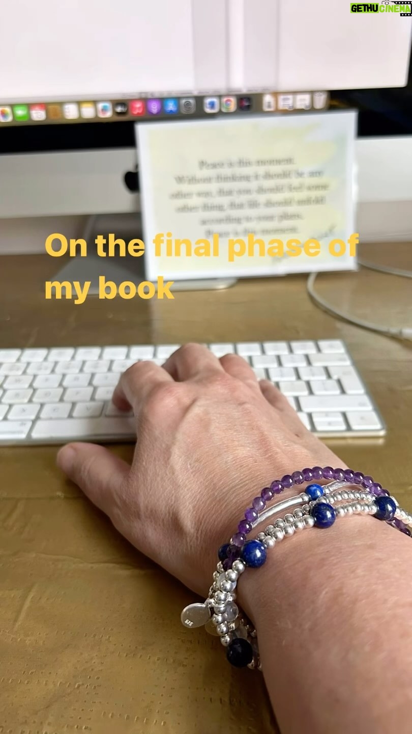 Miranda Hart Instagram - Research is all in. On final phase of my book with help of @lllovesuk bracelets designed for inspiration and creativity and called the Miranda stack. Thrilled! 💜