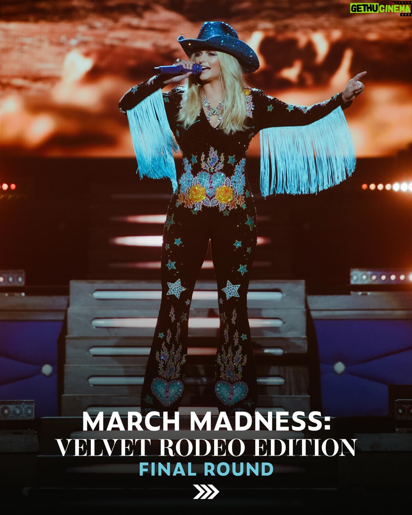 Miranda Lambert Instagram - It’s time to crown a Velvet Rodeo outfit champion! Who will it be?! Virginia Slim or Chasin That Neon Rainbow?! Y’all vote below! Las Vegas, Nevada
