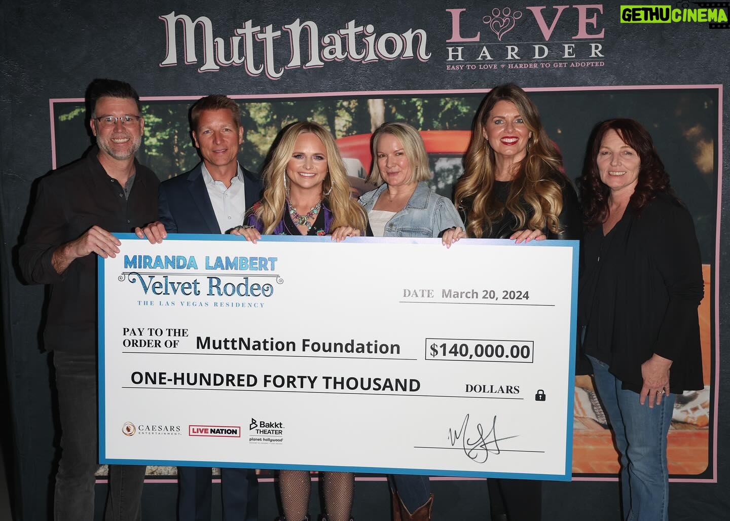 Miranda Lambert Instagram - $1 for every ticket sold at my Las Vegas Residency goes to support @muttnation. Thank y’all for partying with us in Vegas and supporting shelter pets too! 8 more shows to go... Las Vegas, Nevada