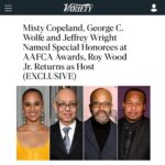 Misty Copeland Instagram – So proud of our fearless leader and co-founder @mistyonpointe being honored by the African American Film Critics Association with their Innovator Award which recognizes individuals who have made important contributions to film and beyond. 

Among the other awards honorees: George C. Wolfe, Jeffrey Wright, Ava DuVernay, Coleman Domingo, and Lily Gladstone ✨✨