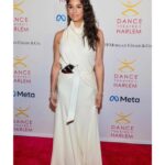 Misty Copeland Instagram – @dancetheatreofharlem has always been my home away from home. Arthur Mitchell was an invaluable mentor in my life and to be given the Vision Award under his name was an honor 💜🩰 

Dress @brandonmaxwell 
Jewelry @officialfaberge 
Clutch @rogervivier 
Shoes @louboutinworld 
Styled @kahlihaslam 
Hair @naivashaintl 
Makeup @cygmakeup