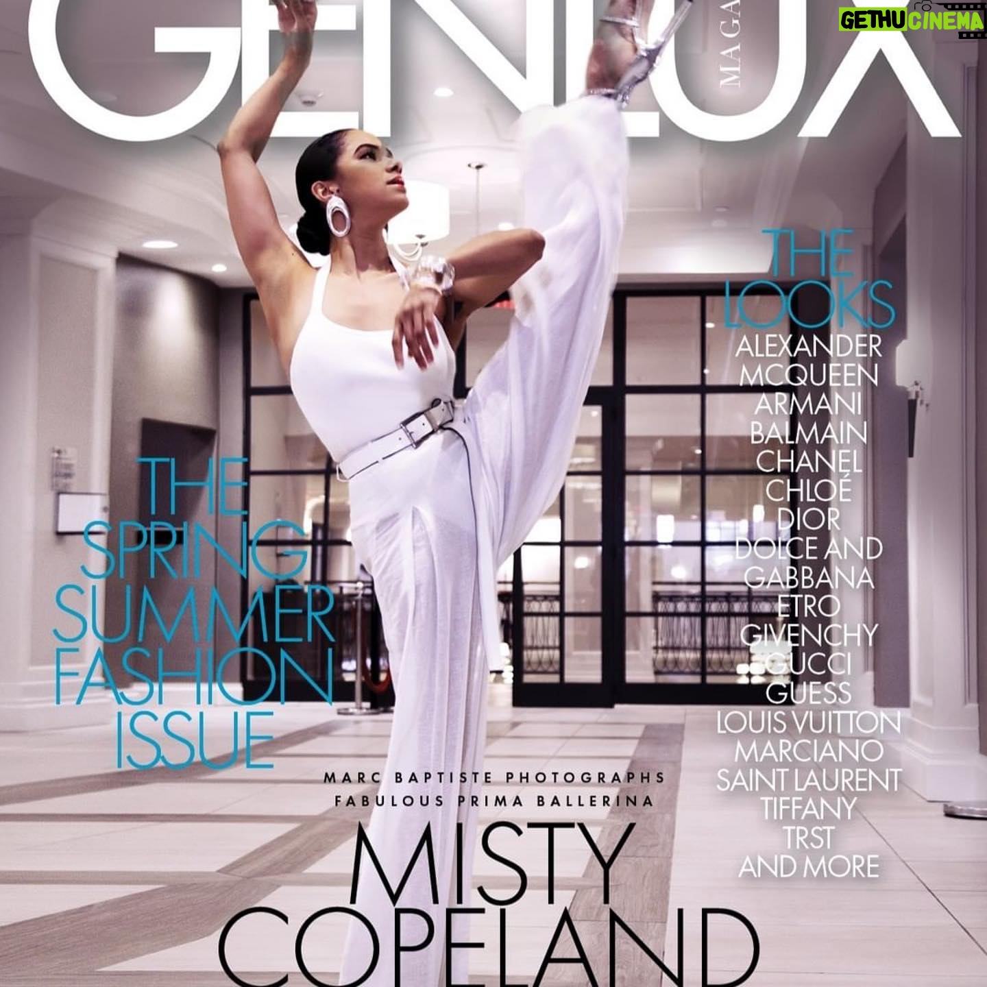Misty Copeland Instagram - #Repost @genlux ・・・ This moment! Love! Our new cover girl Misty Copeland! Creative director: Stephen Kamifuji; Photo: Marc Baptiste; Stylist: Mindy Saad; MU: @victorhenao H: @jefffrancishair