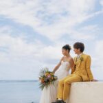 Miyū Ikeda Instagram - ． 別バージョンのウェディングドレス💐 挙式の次の日のフォトツアーで プロデュースしたもう1つのチュールドレスの オフショルになるロングチュール外したバージョン♡ 透け感あって柔らかい素材だから マーメイドドレスとは全く違う感じに💒 どっちのドレスが好き？ オフショルチュールあるバージョンは前の前の投稿みて🫶🏾