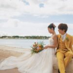 Miyū Ikeda Instagram - ． 別バージョンのウェディングドレス💐 挙式の次の日のフォトツアーで プロデュースしたもう1つのチュールドレスの オフショルになるロングチュール外したバージョン♡ 透け感あって柔らかい素材だから マーメイドドレスとは全く違う感じに💒 どっちのドレスが好き？ オフショルチュールあるバージョンは前の前の投稿みて🫶🏾