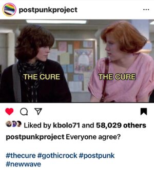 Molly Ringwald Instagram - Can't speak for my sister from another mister *Ally* but me?yes! 💯 Still 🖤#robertsmithforever
