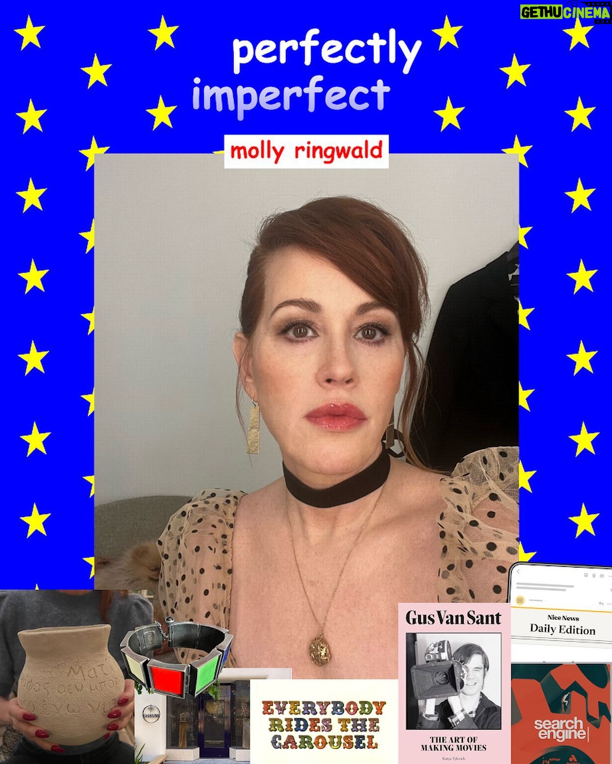 Molly Ringwald Instagram - What @mollyringwald is into… 🎙️ Search Engine 🌥️ Nice News ⛩️ Shibumi Gallery 🎞️ Criterion Channel 🏺 Ceramist Re Jin Le ✍️ Artist and designer Shirley Fintz 🎥 ??? ~link in bio~ for the full post ⭐️ intro @mavissimpsonernst @tubbytyinthetub graphic @jenniexross edit @tubbytyinthetub