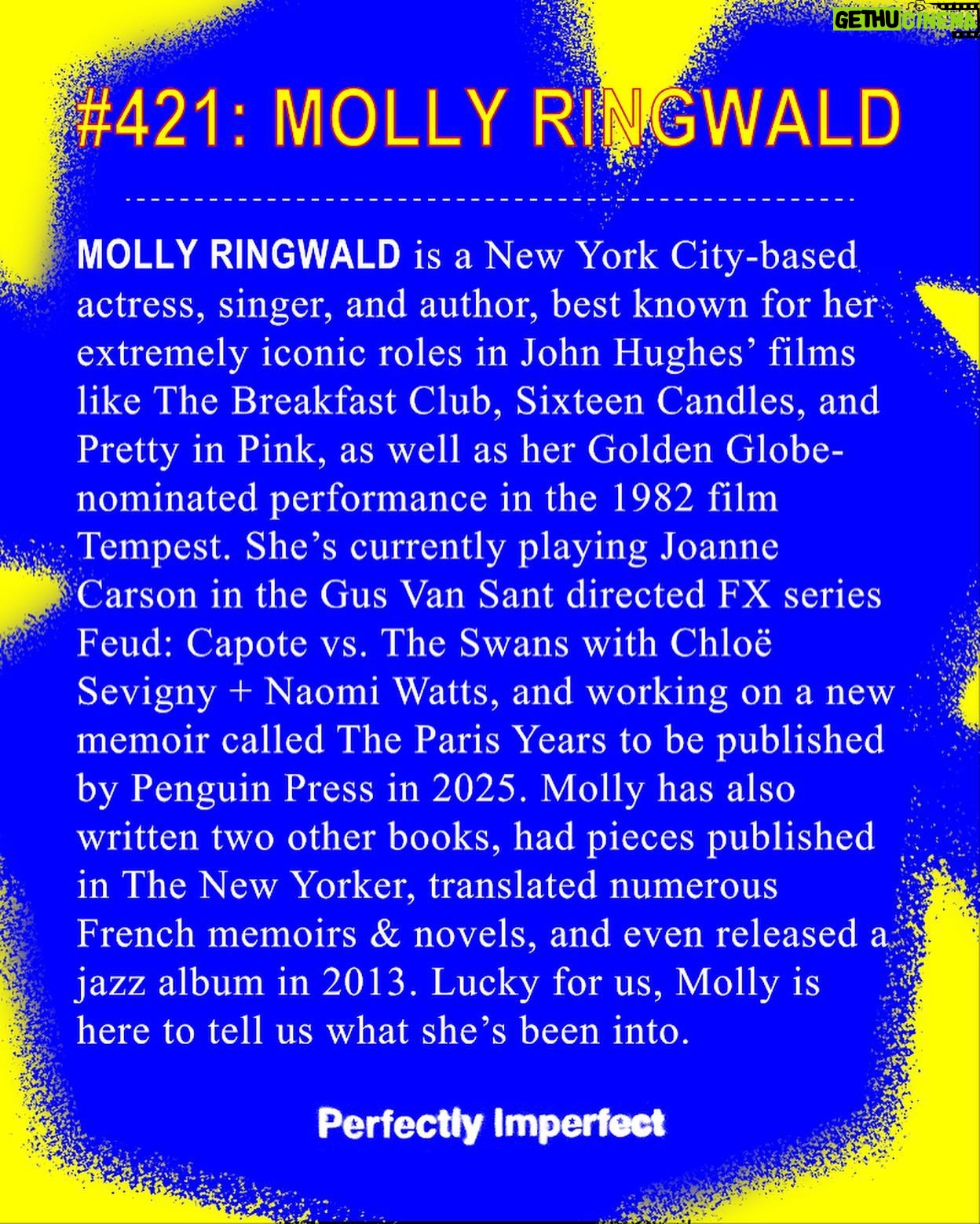 Molly Ringwald Instagram - What @mollyringwald is into… 🎙️ Search Engine 🌥️ Nice News ⛩️ Shibumi Gallery 🎞️ Criterion Channel 🏺 Ceramist Re Jin Le ✍️ Artist and designer Shirley Fintz 🎥 ??? ~link in bio~ for the full post ⭐️ intro @mavissimpsonernst @tubbytyinthetub graphic @jenniexross edit @tubbytyinthetub