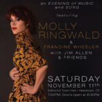 Molly Ringwald Instagram - Please come join us for a special night of music, stories and connection featuring a true professional and talented artist, Molly Ringwald. Molly has supported me and my family since I met her and she has been helping with the development of my piece, Just Five Minutes. She is a beautiful person inside and out. We will be in Newtown, Connecticut at Edmond Town, Hall, on Saturday November 11,2023 featuring Jim Allen, Mary Birdsong, Kimberly Ann Evans, Howard Carlough, Niles Spaulding and of course my incredible partner, David Cole Wheeler. I will be performing as well all to fundraise and support our 501C3, Ben’s Lighthouse. Molly Ringwald photo credit Willy Somma. Thank you to the Mazursky Foundation and Faxon Law for sponsoring this event! Please come and support us! #benslighthouse #edmondtownhall #alwaysforben