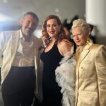 Molly Ringwald Instagram – A snap from the Feud premiere with two of my favorite people. They are responsible for making us look like our characters. Lou and Rudy are both talented and tireless and also manage somehow to make everyone feel special. Can’t wait to work with you both again! #feud #theswans #costumedesign