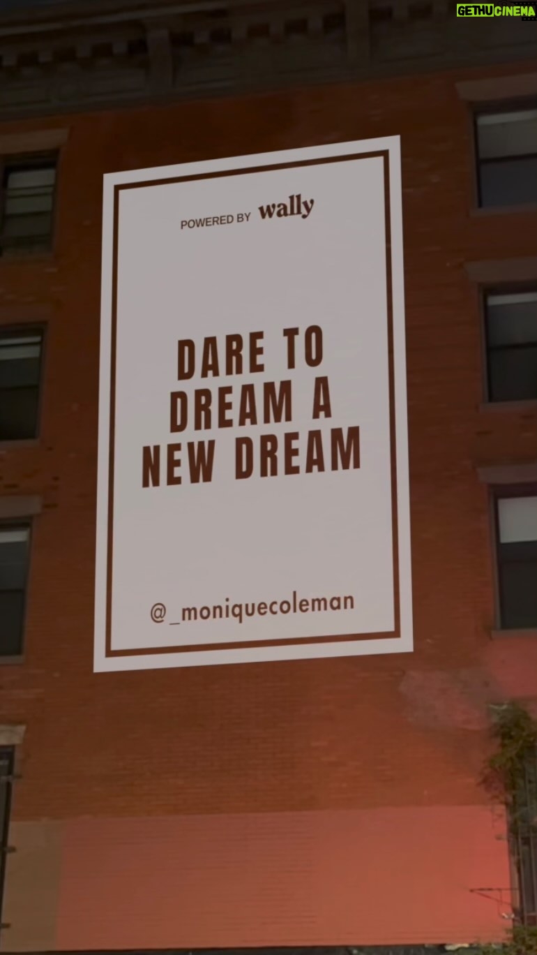 Monique Coleman Instagram - ✨ Dare to Dream A New Dream ✨ I’m thrilled to announce my recent collaboration with @wally • who’s mission is to to radiate positivity worldwide by projecting uplifting and inspirational quotes onto walls in diverse locations around the globe. I chose this quote because my life has been anything but linear! And although I believe we should “follow our dreams” I also think it’s important to recognize that we can grow and evolve. I hope that people who see this quote are inspired to be bold, take risks, and realize you’re never too old to DREAM again! #GoodVibesMovement #Wally