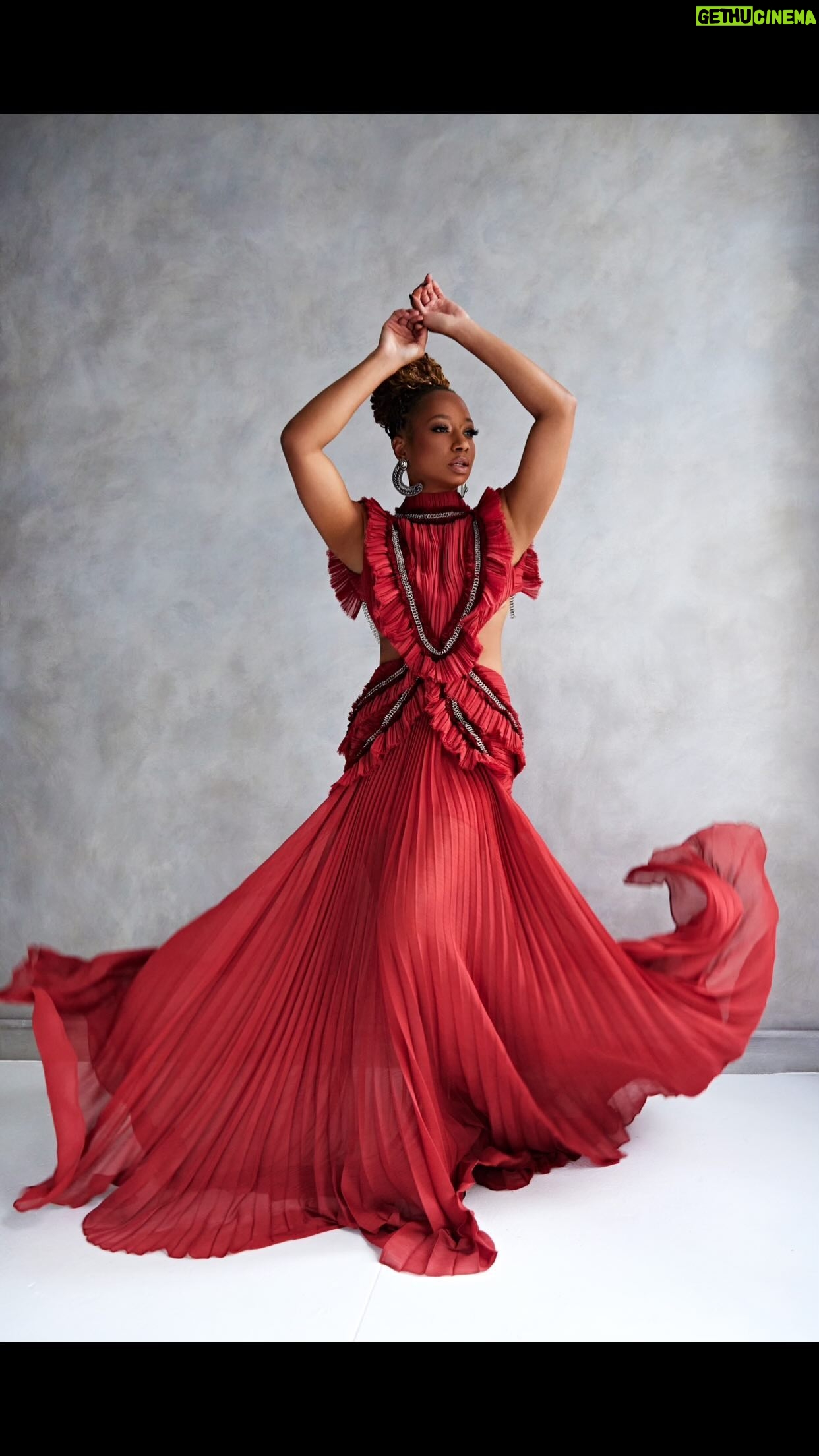 Monique Coleman Instagram - 10 minus 2 = β¦..exactly π Photographer/Stylist: @michaelwebbernyc Make-up: @veronica_kole Red maxi dress @haleia Silver earrings @haleia Cream detailed blazer @haleia Face Ring: @byvinnik @the_confessional_showroom_nyc @theconfessionalshowroomnyc