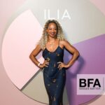 Monique Coleman Instagram - What a gift when @olesyarulin escapes her family life in the forest to spend 48 hrs in LA supporting our friends, doing hot yoga, and introducing me to beautiful earth and people friendly brands like @iliabeauty 🩵💫 Also, you know when people say “I’d give you the shirt off my back?!”Well, some people really do that….with @silklaundry dresses 😍 #lastslide #chosenfamily