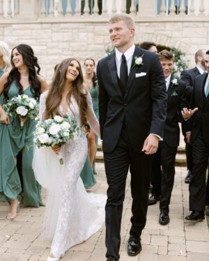 Morgan Simianer Instagram - Special moments from our special day. Words cannot express how happy I am to be your wife. #KAYPartner A huge thanks to @kayjewelers for these beautiful wedding bands, Stone can’t stop staring at his. #EveryKiss
