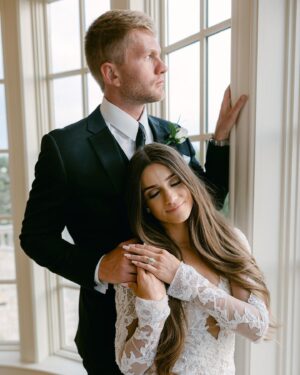 Morgan Simianer Instagram - Special moments from our special day. Words cannot express how happy I am to be your wife. #KAYPartner A huge thanks to @kayjewelers for these beautiful wedding bands, Stone can’t stop staring at his. #EveryKiss