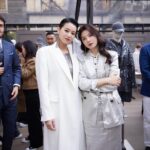 Myolie Wu Instagram - Some behind the scenes, Mr Brunello checking Mr Lee’s suit to perfection 😄, so happy to meet many friends and fans too! ❤️🇮🇹 @brunellocucinelli @brunellocucinelli_brand #brunellocucinelli #milanfashionweek2024