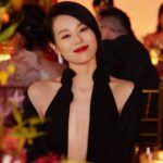 Myolie Wu Instagram - Throw back to this beautiful dress I love 🌹🖤 @magdabutrym #magdabutrym