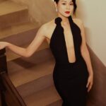 Myolie Wu Instagram – Throw back to this beautiful dress I love 🌹🖤
@magdabutrym 
#magdabutrym